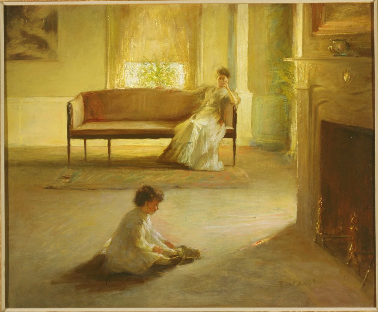 Edmund Tarbell - Interno con madre e figlio